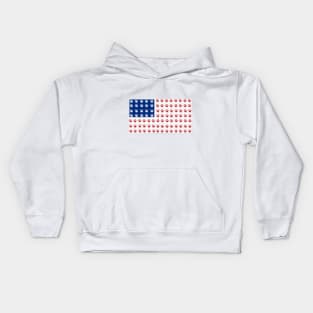 American flag made of paw prints Kids Hoodie